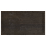 Table Top Dark Brown 100x50x cm Treated Solid Wood Live Edge 364017
