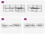 Outdoor Sofa Set 6 pcs White 59 x 59 x 37 cm Solid Acacia Wood 3387228