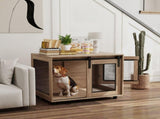 Dog Crate Furniture with Sliding Door for Medium Dogs, Brown T3398P349636