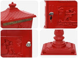 Standing Mailbox Red 42.5 x 29.5 x 117 cm Cast Aluminum 42023494