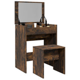 Dressing Table and Stool Smoked Oak 60x40x113.5 cm 848217
