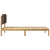 Bed Frame with Upholstered Headboard Whitewash and Taupe 904189
