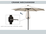 2.7m Patio Garden Umbrella Outdoor Parasol with Tilt Crank and 24 LEDs Lights T3398P318606