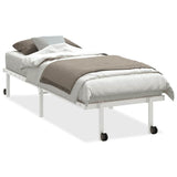 Bed Frame without Mattress Foldable White 75x190 cm Steel 4103964