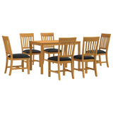 Dining Set 7 pcs Black Solid Oak Wood 3430258