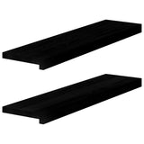 Window Sills 2 pcs Dark Brown 80x20x2 cm Solid Wood Oak 4009174