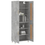 Highboard Concrete Grey 69.5x34x180 cm Engineered Wood 3199669