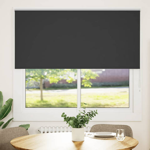 ZNTS Roller Blind Blackout Black 155x175 cm Fabric Width 151.6 cm Polyester 4010905