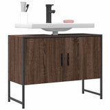 Bathroom Sink Cabinet Brown Oak 80x33x60 cm Engineered Wood 842465