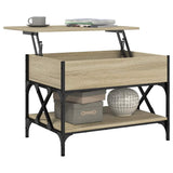 Coffee Table Sonoma Oak 70x50x50 cm Engineered Wood and Metal 845352