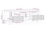 TV Cabinet with Shelf White 100 x 33.5 x 46 cm Solid Mango Wood 4018386