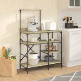 Baker's Rack Sonoma Oak 90x40x132 cm Engineered Wood and Metal 845417