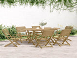 Garden Dining Set Light brown Solid acacia wood Medium Foldable 3295003