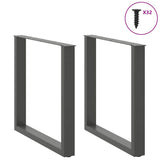 Dining Table Legs U-Shaped 2 pcs Anthracite 90x cm Steel 4013194