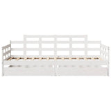 Daybed with Drawers without Mattress White 90x190 cm Single Solid Wood 3302125