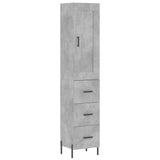 Highboard Concrete Grey 34,5x34x180 cm Engineered Wood 3200205