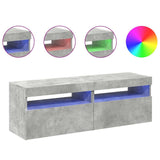 TV Cabinets with LED Lights 2 pcs Concrete Grey 60x35x40 cm 804418