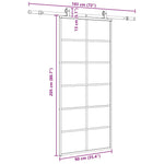 Sliding Door with Hardware Set Black 90x205 cm ESG Glass 3375791