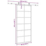 Sliding Door with Hardware Set Black 90x205 cm ESG Glass 3375791