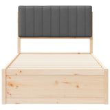 Bed Frame with Upholstered Headboard Dark Grey 100 x 200 cm 877790