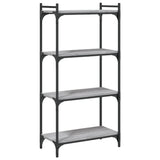 Bookcase 4-Tier Grey Sonoma 60x30x120 cm Engineered Wood 837655