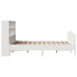 ZNTS Bookcase Bed without Mattress White 120x190 cm Small Double Solid Wood Pine 3323117
