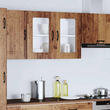 Kitchen Wall Cabinet with Glass Door Kalmar Old Wood Engineered Wood 853615