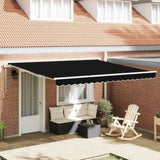 Retractable Awning Manual Black 400 x 300 cm Fabric 3330593