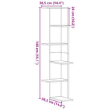Wall Corner Shelf White 36.5x36.5x140 cm Engineered Wood 852627