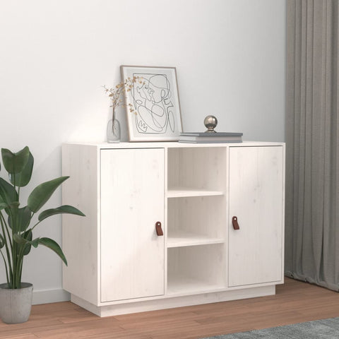 ZNTS Sideboard White 100x40x75 cm Solid Wood Pine 820133