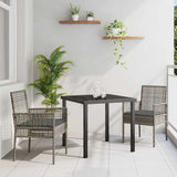 Garden Dining Set with Cushion 3 pcs Grey Poly Rattan 3379877