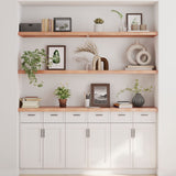 ZNTS Wall Shelf Light Brown 180x40x cm Treated Solid Wood Oak 363718