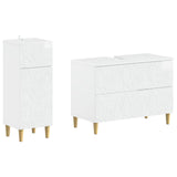 2 Piece Bathroom Cabinet Set DELFT High Gloss White 3417706