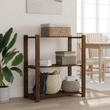 3-Tier Storage Rack Brown 80x38x90 cm Solid Wood Pine 373397