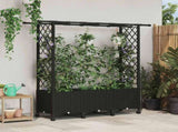 Raised Bed with Trellis and Roof Black 162.5 x 40 x 142 cm PP 3423117