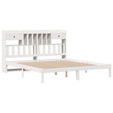 Bookcase Bed without Mattress White 180x200 cm Super King Solid Wood Pine 3321633