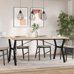 ZNTS Dining Table Y-Frame 180x90x75.5 cm Solid Wood Pine and Steel 3282788