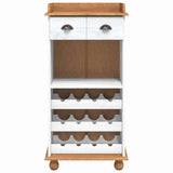 Wine Cabinet ASKIM White 57 x 37 x 114 cm Solid pine wood 4105444