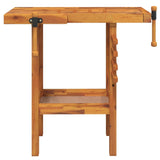 Workbench with Vices 92x48x83 cm Solid Wood Acacia 153319