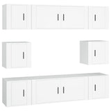 8 Piece TV Cabinet Set White Engineered Wood 3188670
