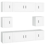 8 Piece TV Cabinet Set White Engineered Wood 3188670