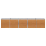 Garden Raised Bed Light Brown 400 x 80 x 77 cm Galvanised Steel 42017340