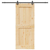 Sliding Door NARVIK Natural and Black 95 x 210 cm 3445333