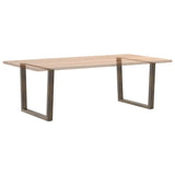 Dining Table Legs V-Shape 2 pcs Natural Steel 100x cm Steel 4012659