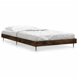 Bed Frame without Mattress Smoked Oak 90x190 cm Single Engineered Wood 832306