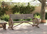 Garden Bench Burnt wood look Solid fir wood 2-seater Durable 365104