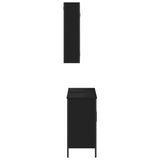 2 Piece Bathroom Furniture Set Black Engineered Wood 3214720