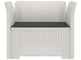 1-Seater Armchair with Cushion Rattan Look PP White 8011861