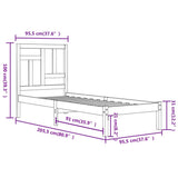 Bed Frame without Mattress White 90x200 cm Solid Wood Pine 3104529