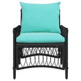 Garden Chair with Cushion Black 73 x 61 x 77 cm Poly Rattan 42006225